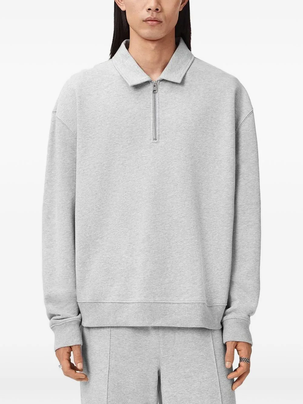 zip-collared polo shirt - 1