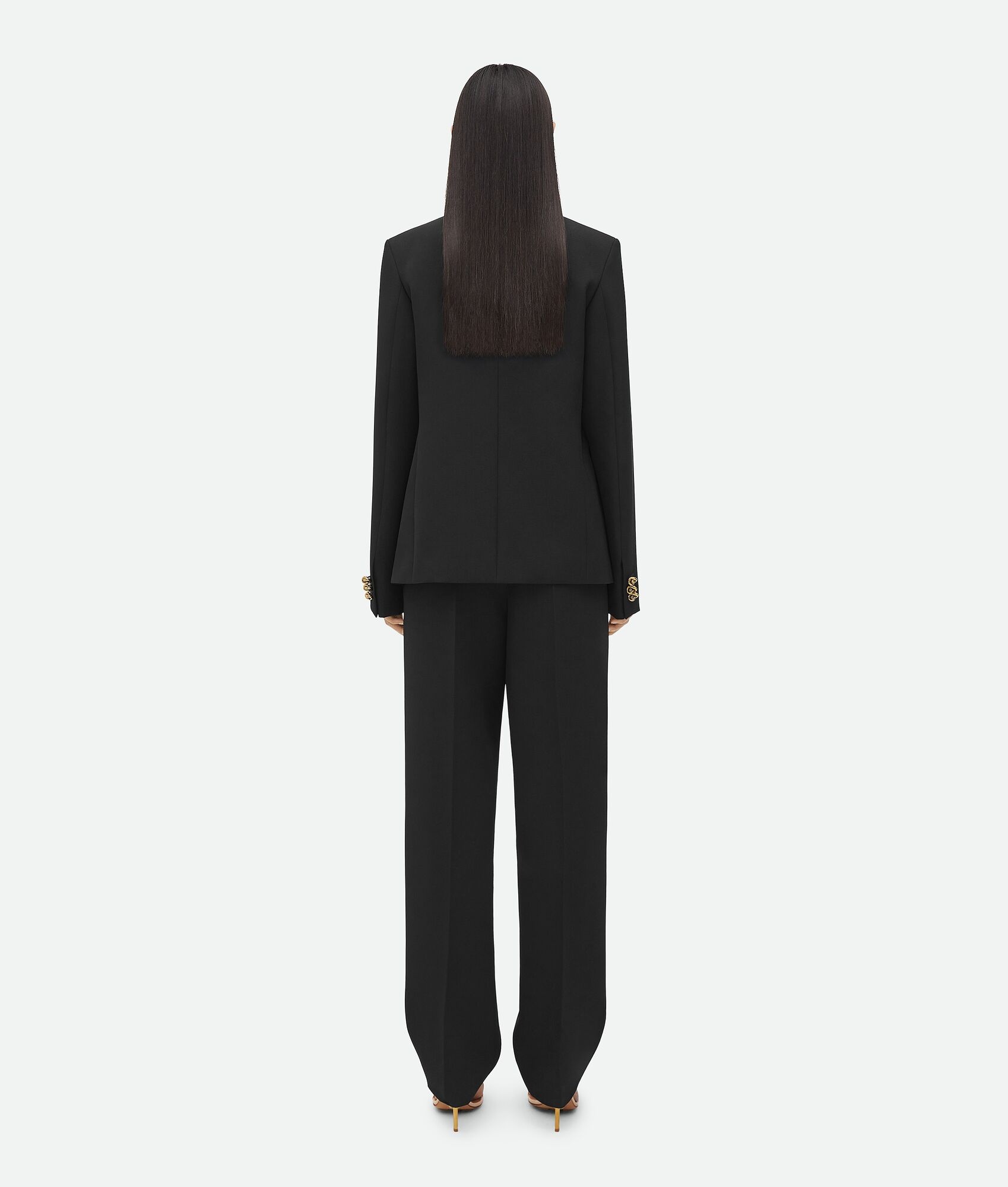 Wool Twill Jacket With Knot Buttons - 3
