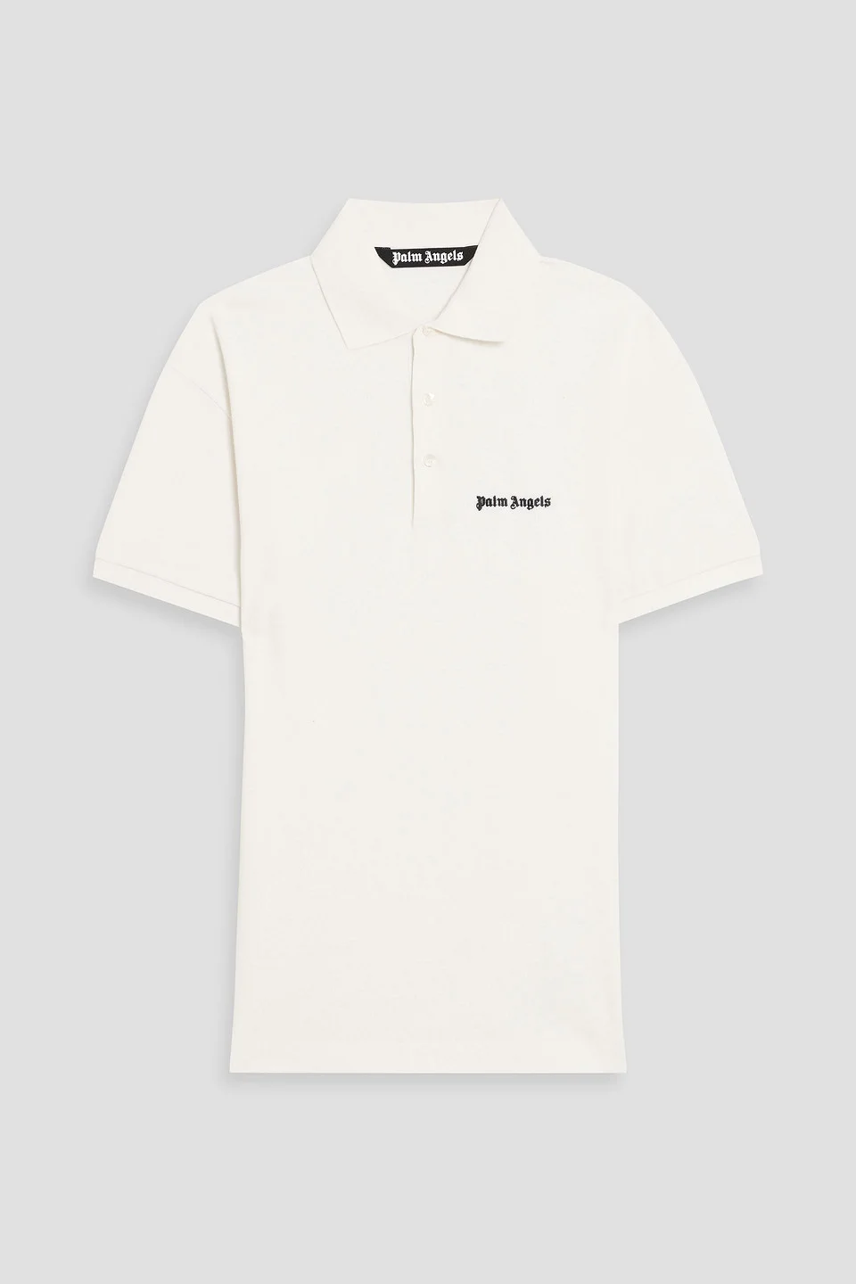Embroidered cotton-piqué polo shirt - 1