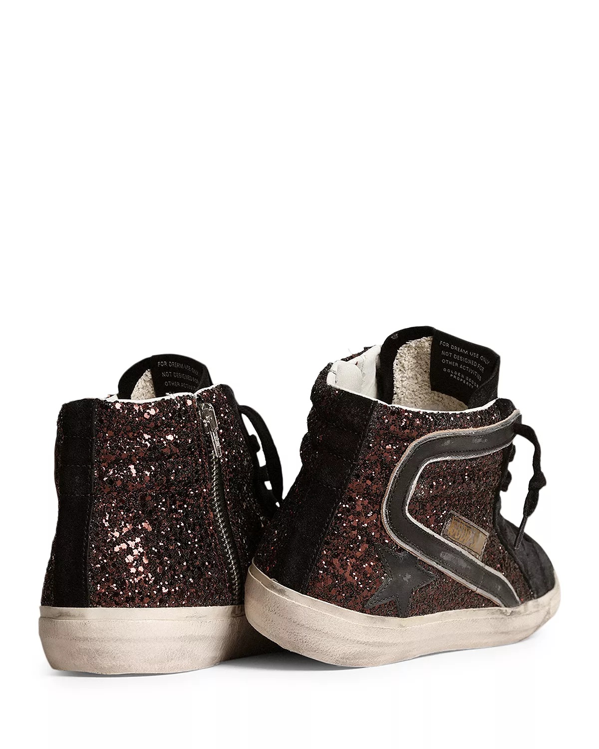 Women's Slide Glitter High Top Sneakers - 5