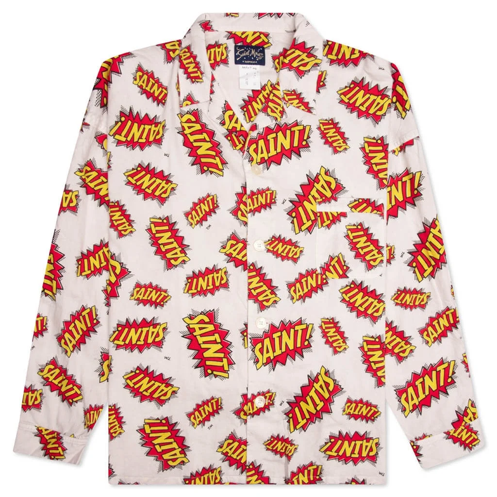 POW PAJAMA SHIRT - WHITE - 1