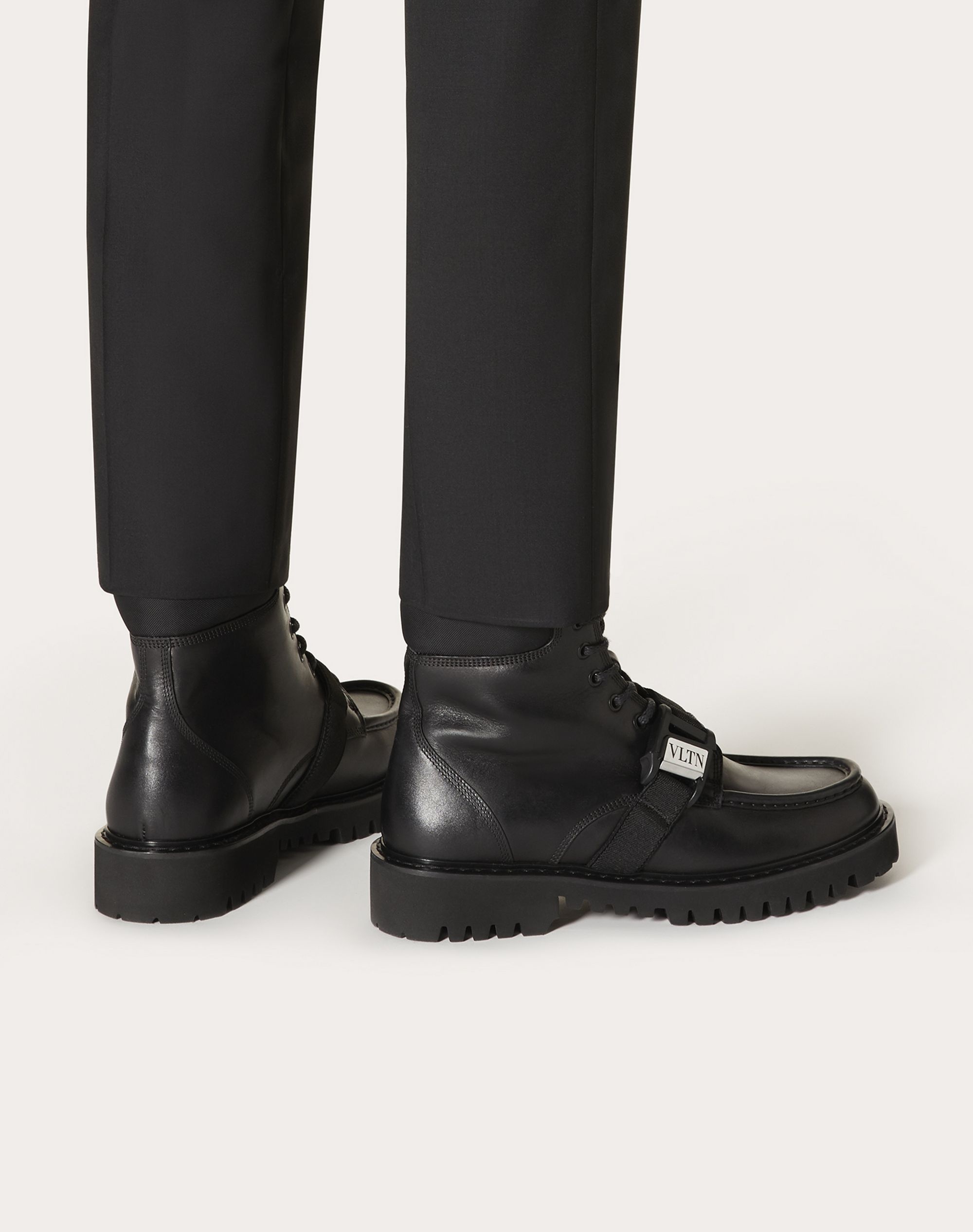 Calfskin Combat Boot with VLTN Buckle - 6