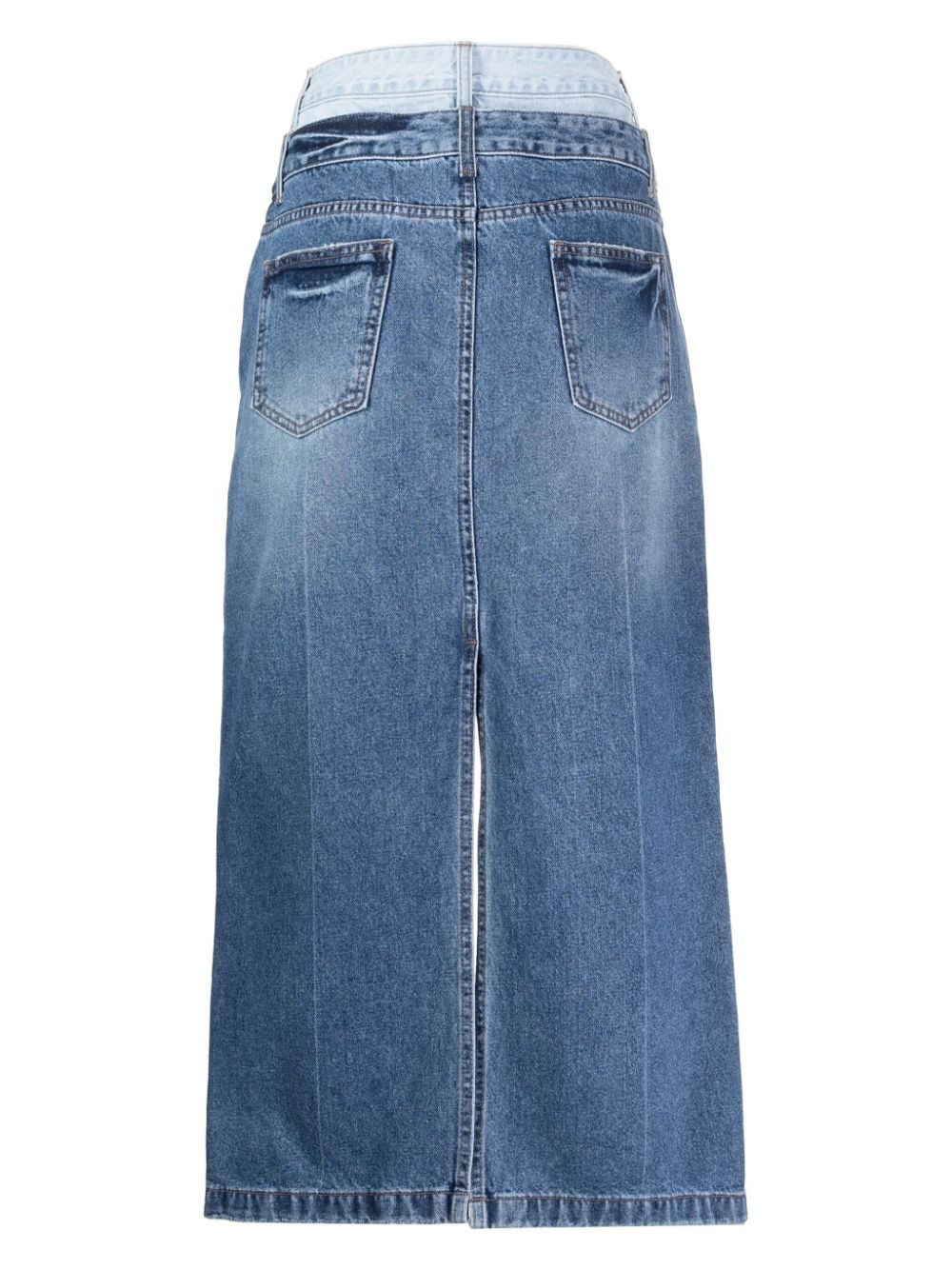 double-waistband denim maxi skirt - 2