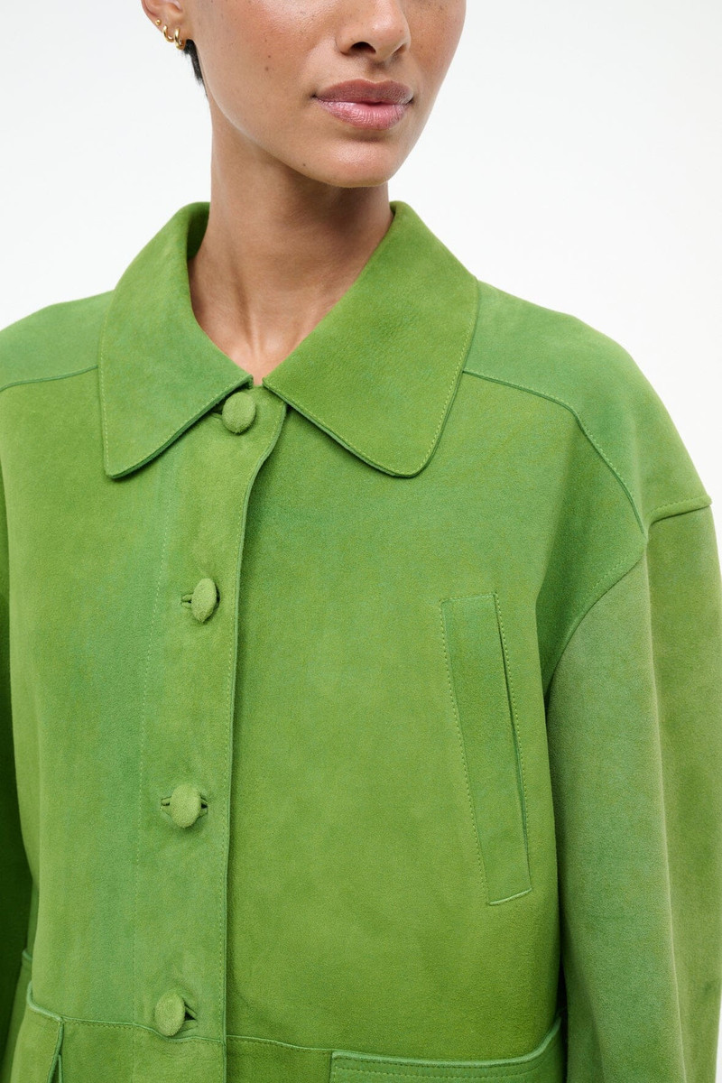 STAUD ROXANNE SUEDE JACKET LEAF SUEDE 5
