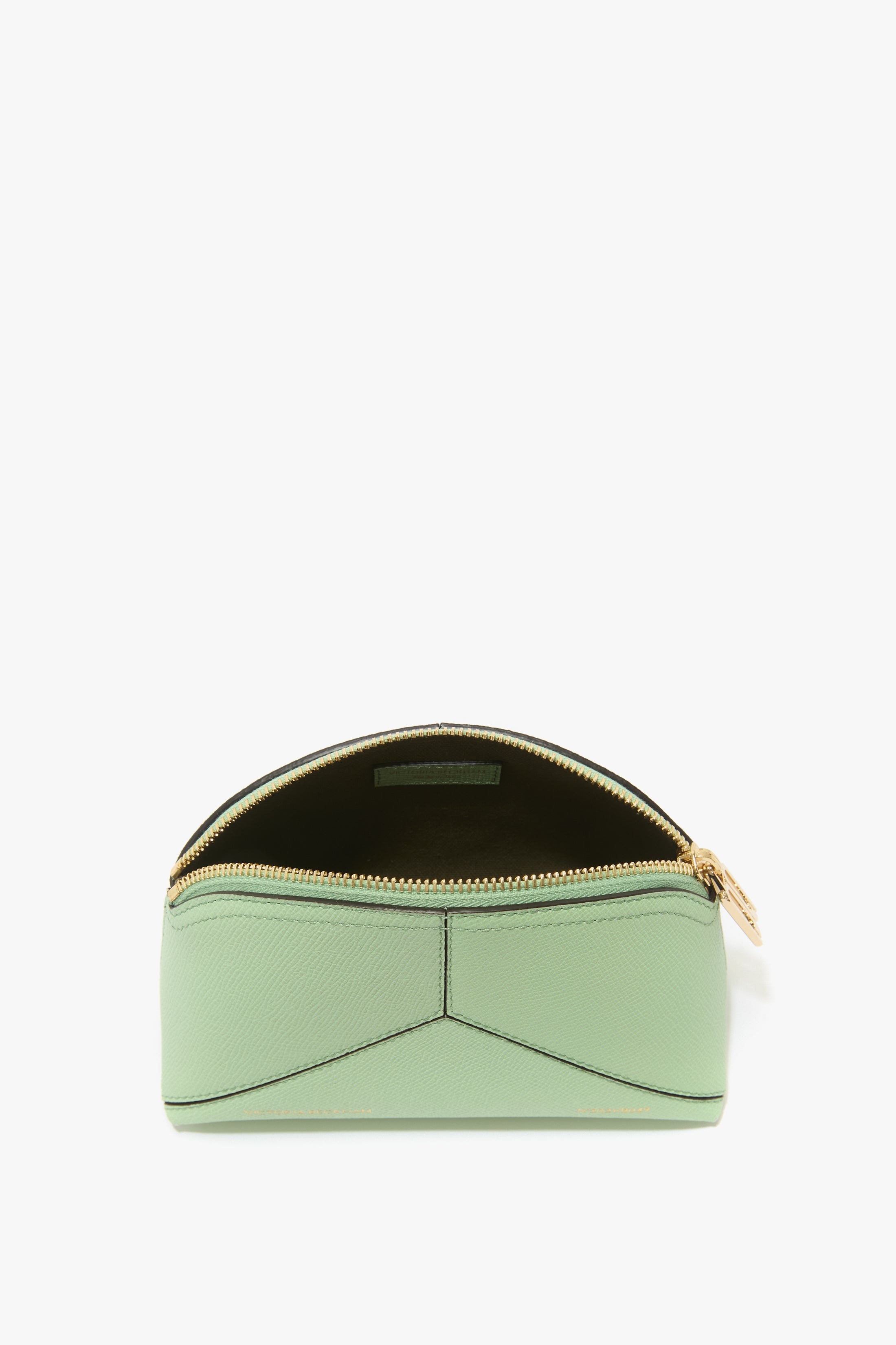 Victoria Mini Wash Bag In Jade Grained Leather - 7