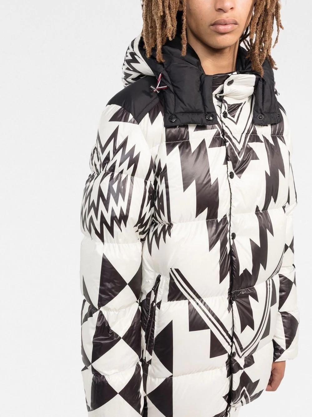 reversible geometric pattern puffer jacket - 3