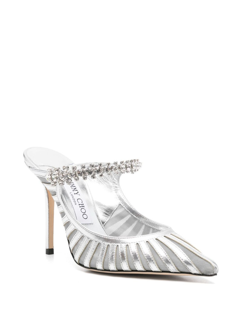 JIMMY CHOO 100mm Bing crystal-embellished mules outlook