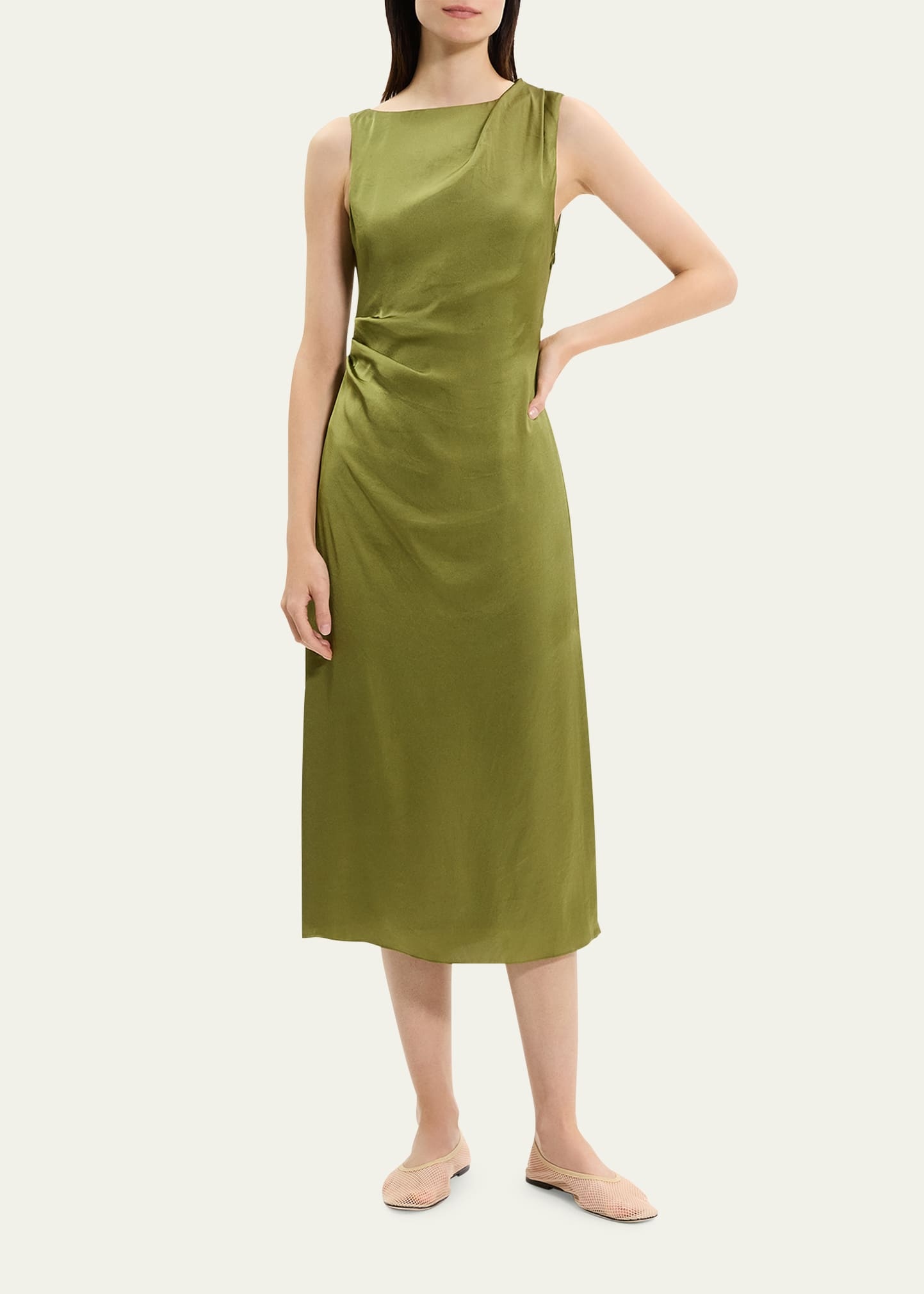 Fitted Drape Midi Dress - 2