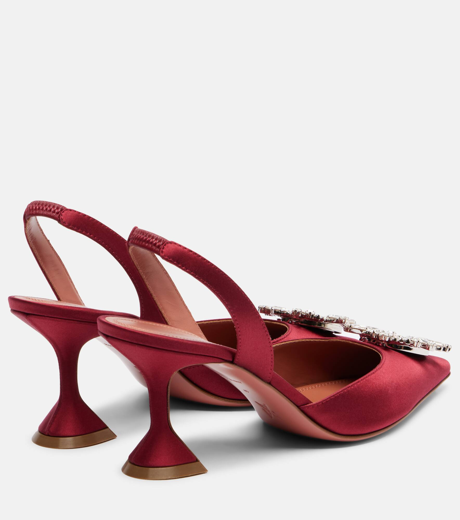 Begum 70 embellished satin slingback pumps - 2