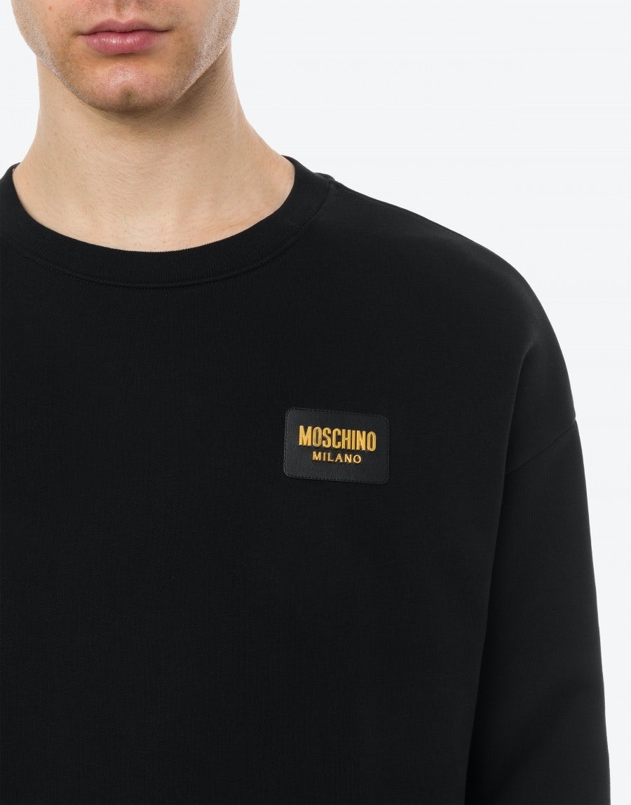 MOSCHINO LABEL COTTON SWEATSHIRT - 4