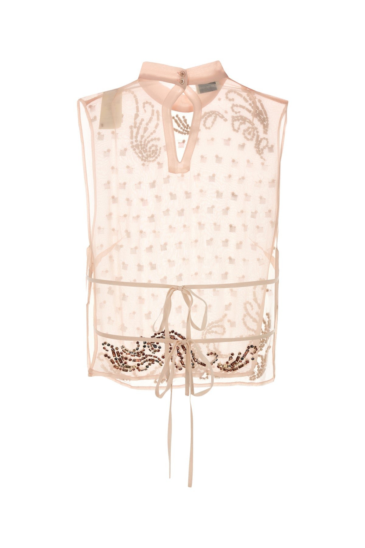 Light pink crepe Carmasa top - 2