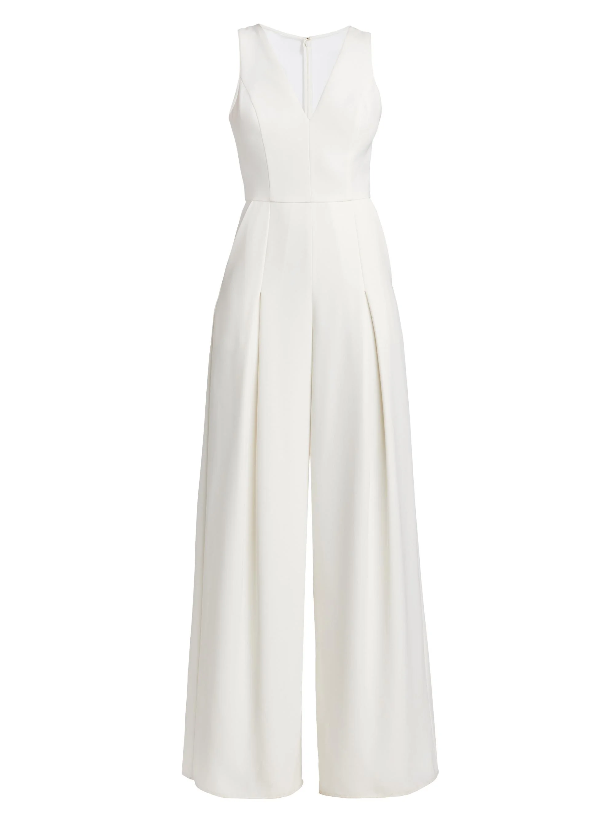 Women's Crepe Wide-Leg Jumpsuit - Ivory - 1