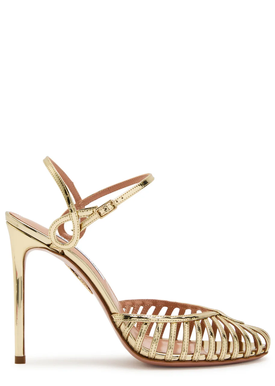 Aquazzura Sweet Surrender 105 Metallic Leather Pumps - 1