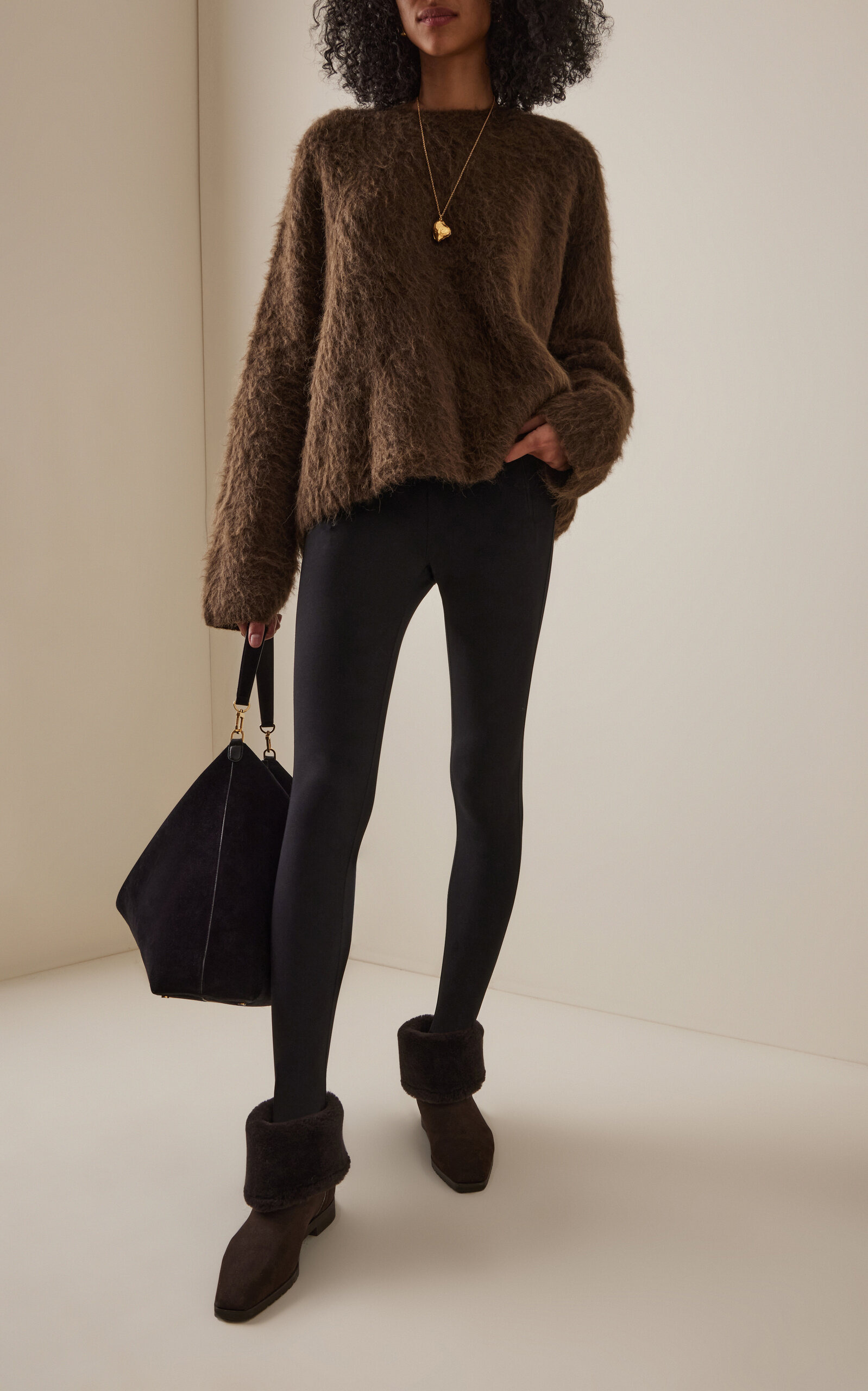 Fold-Down Shearling Boots brown - 2