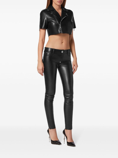 PHILIPP PLEIN skinny-cut faux-leather trousers outlook