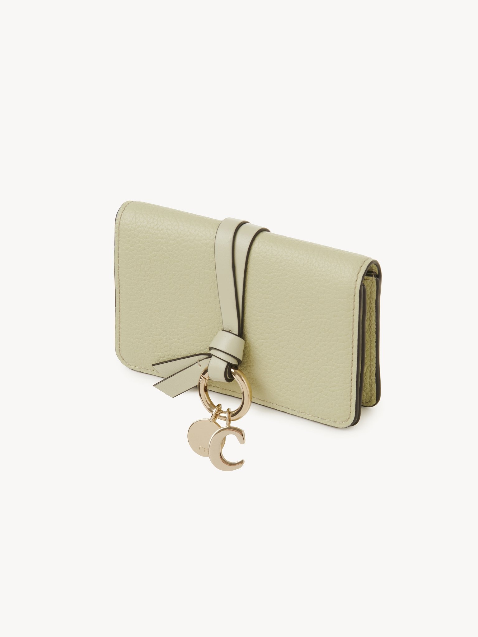 ALPHABET CARD HOLDER IN GRAINED & SHINY LEATHER - 2