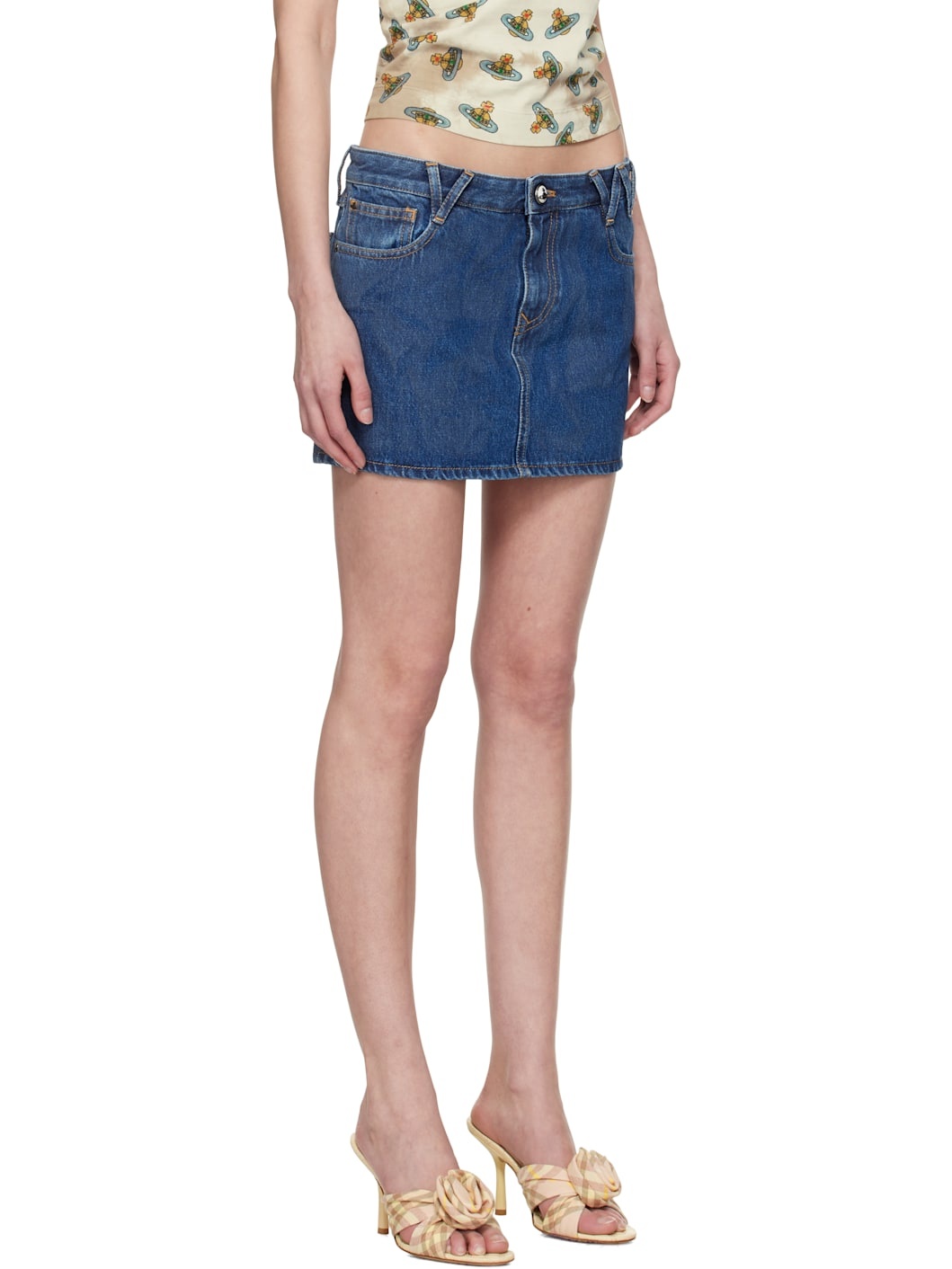 Blue Foam Denim Miniskirt - 2