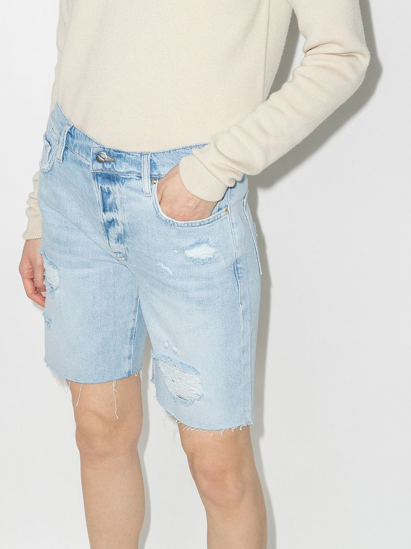 FRAME Le Slouch distressed Bermuda shorts outlook