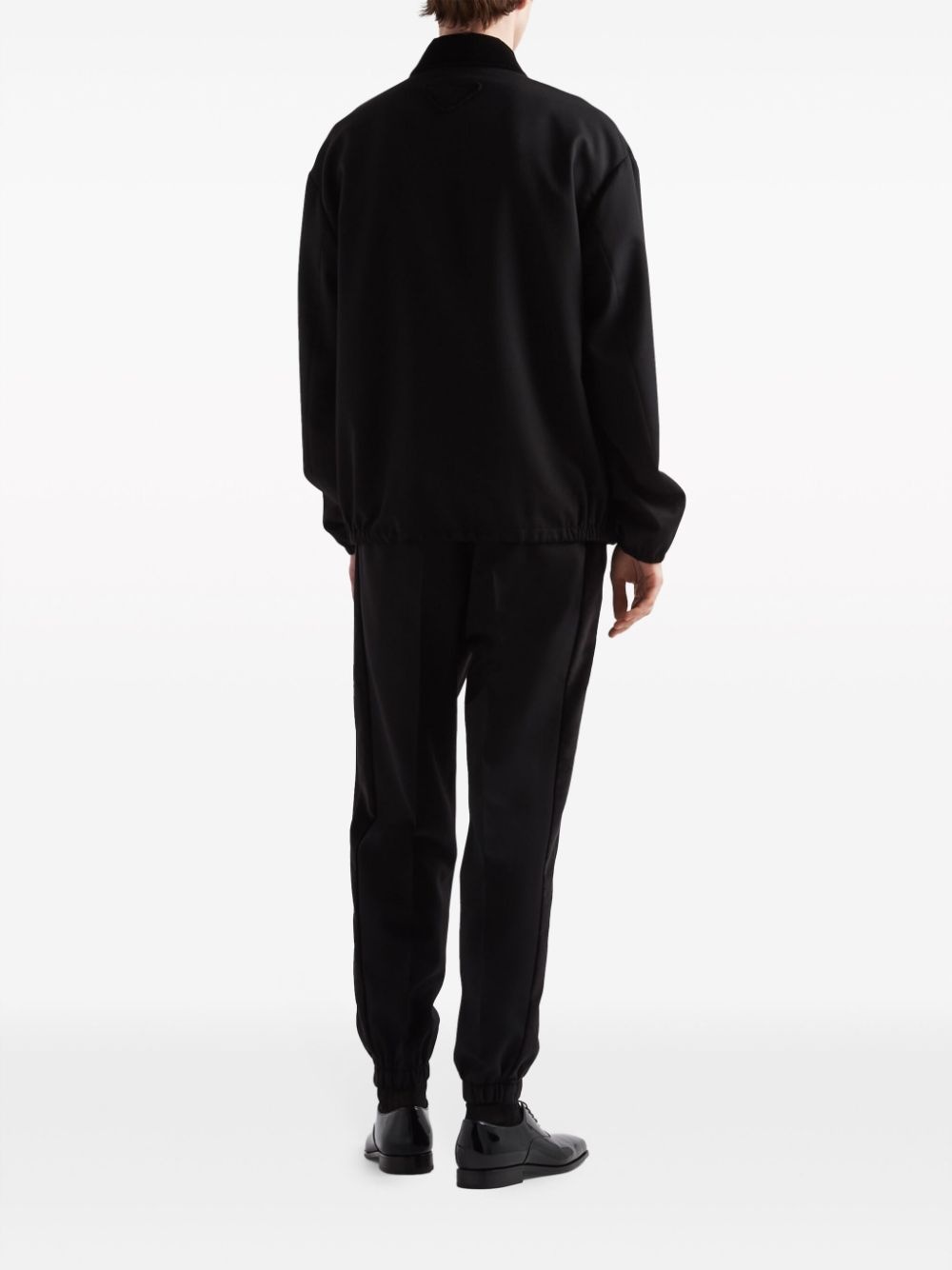 pressed-crease velvet tapered trousers - 3