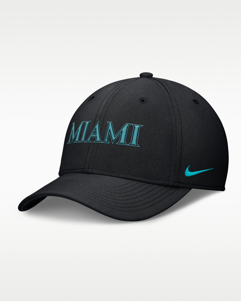 Miami Marlins City Connect Rise Swoosh Men's Nike Dri-FIT MLB Hat 1
