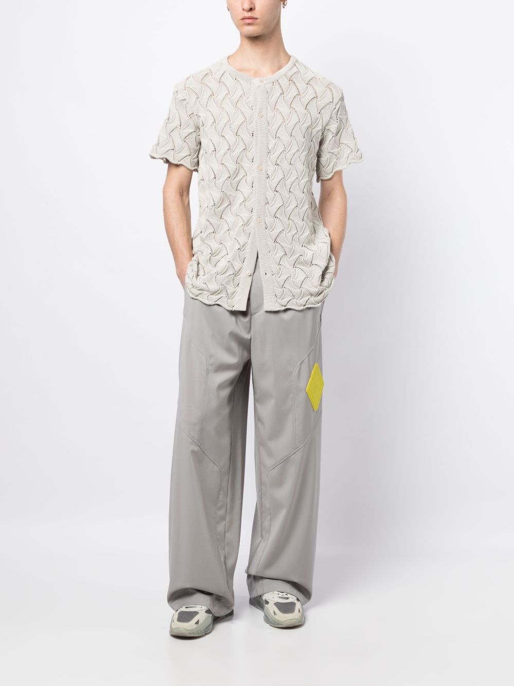Wave short-sleeve cotton cardigan - 2