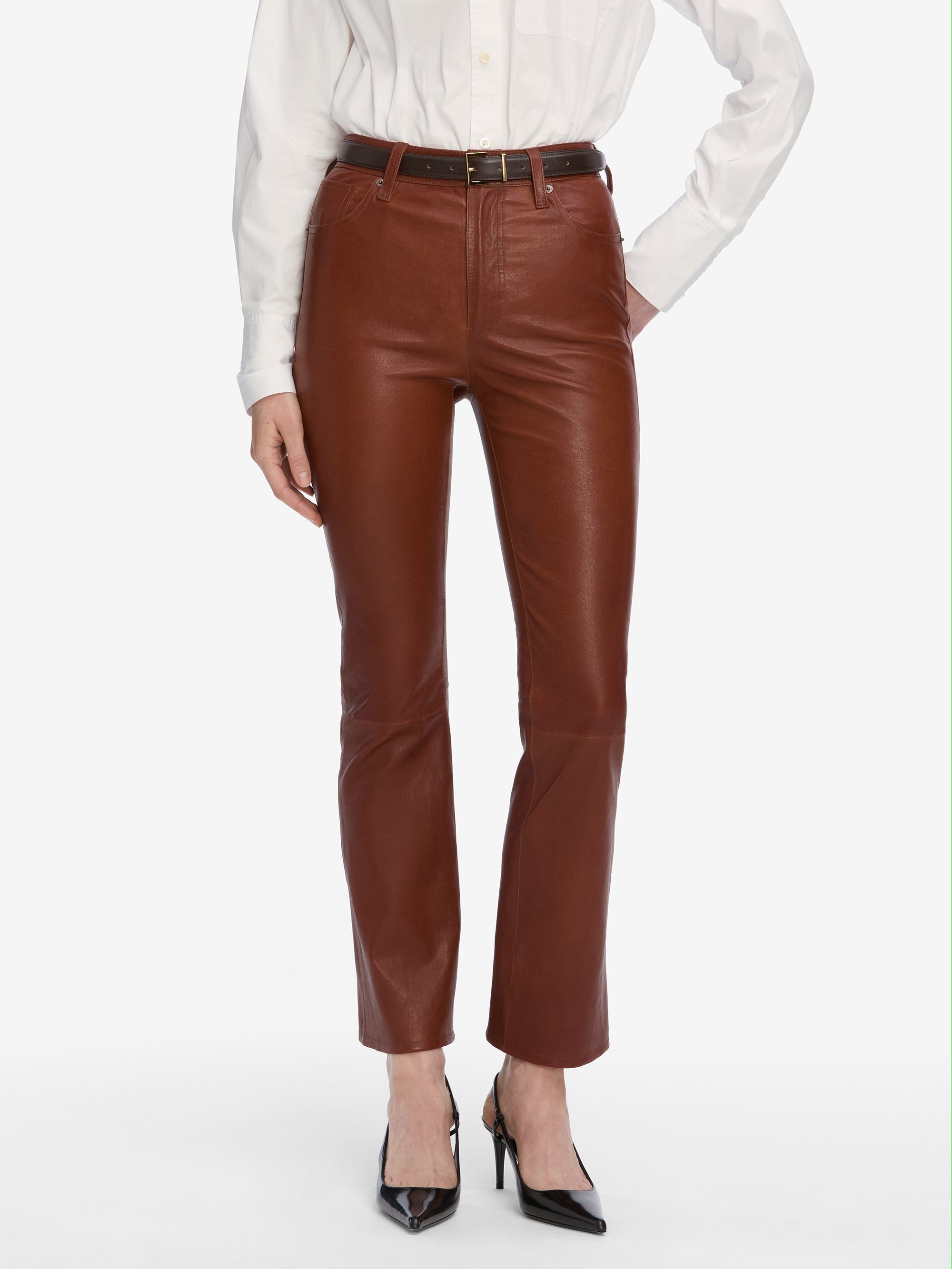 The Leather Reboot Crop in Whiskey - 3