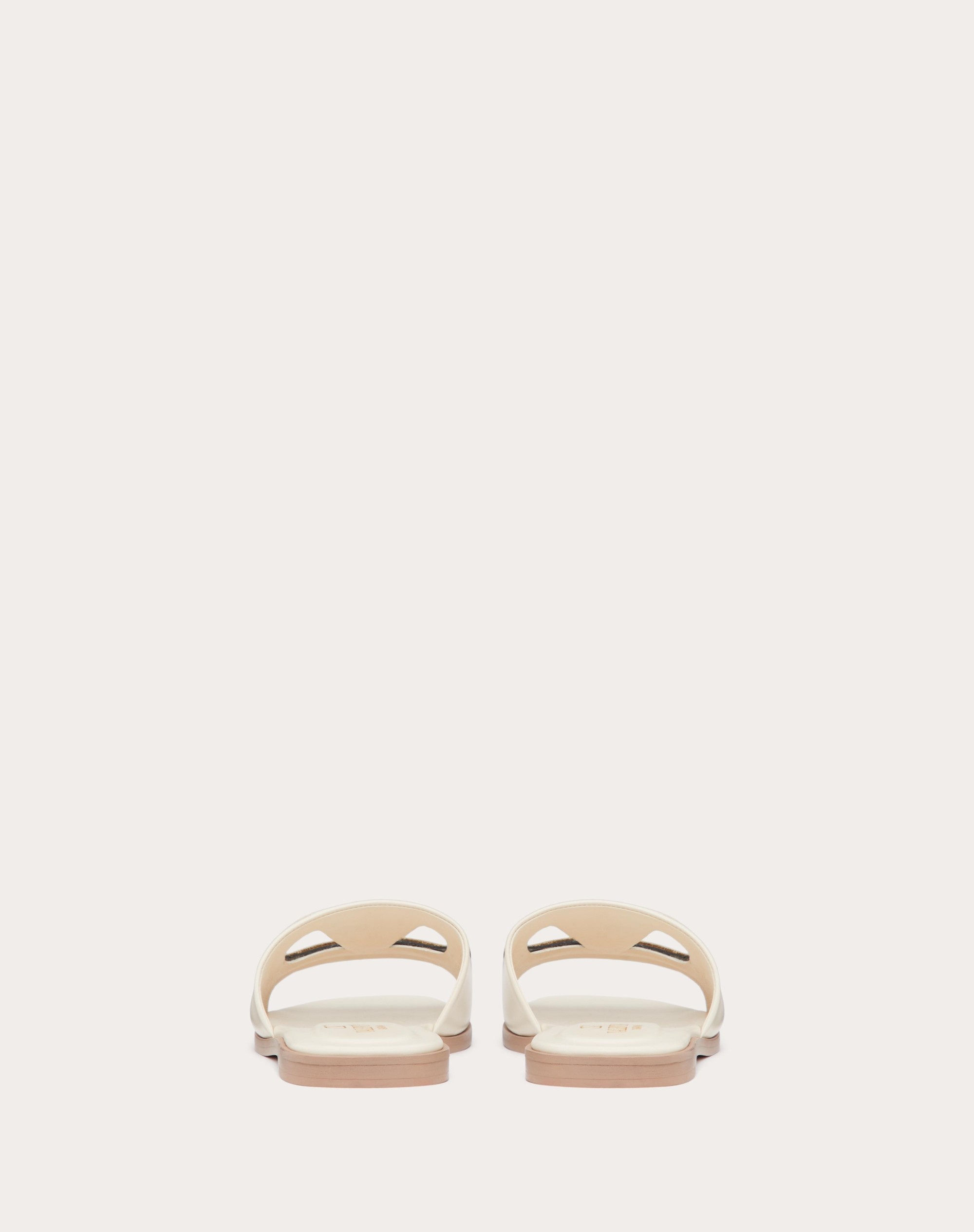 VLOGO CUT-OUT CALFSKIN SLIDE SANDAL - 3