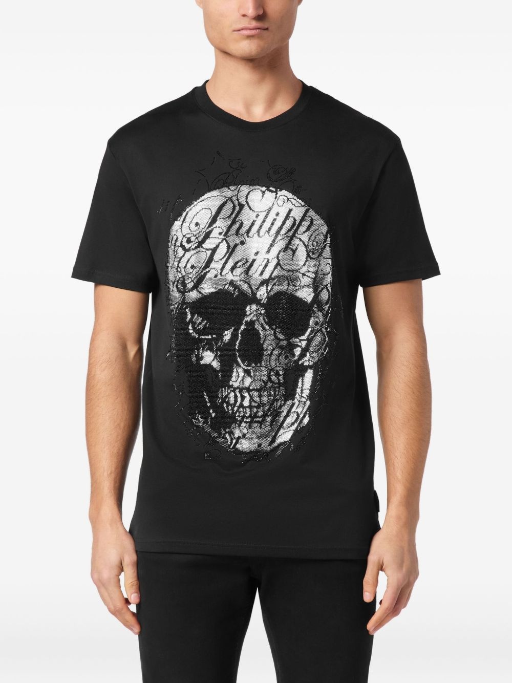 Skull Coursive-embellished T-shirt - 3
