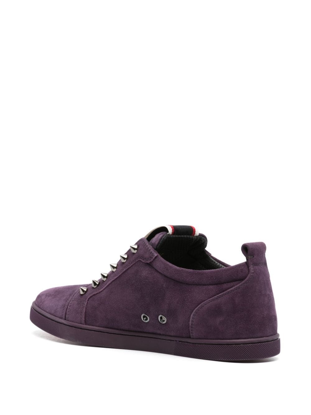 logo-patch leather sneakers - 3