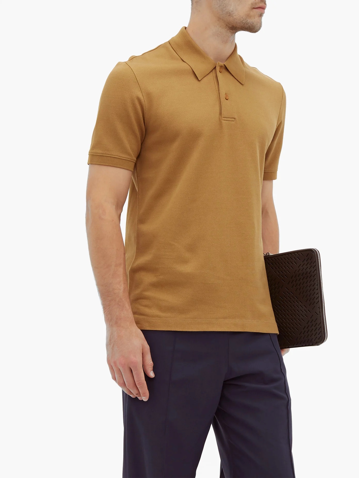 Short-sleeved cotton-piqué polo shirt - 6