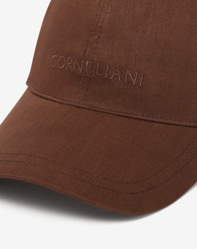 Tobacco-brown linen, wool and mohair baseball cap 4