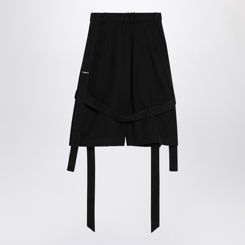 The Attico Wide Black Cotton Bermuda Shorts Women - 2