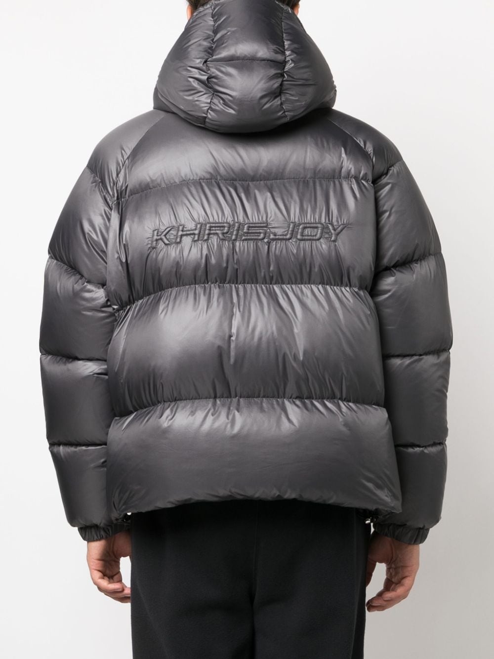 logo-embossed padded down jacket - 4