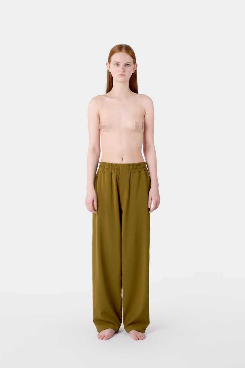 ELASTIC PANTS / olive green 3