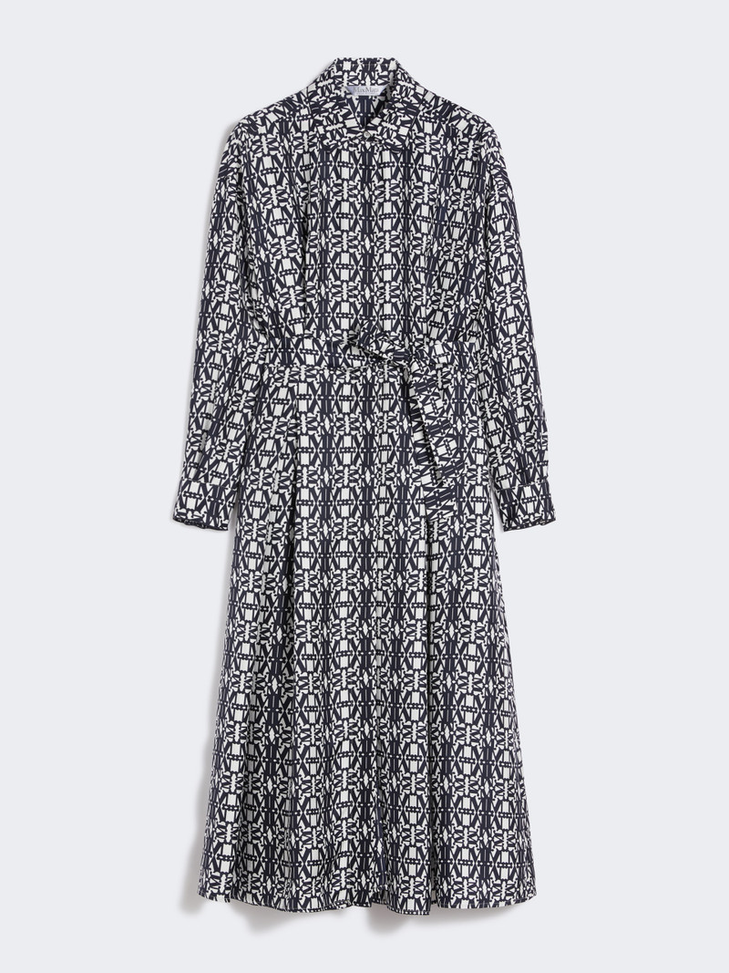 ESPLOSO Printed twill shirt dress 1