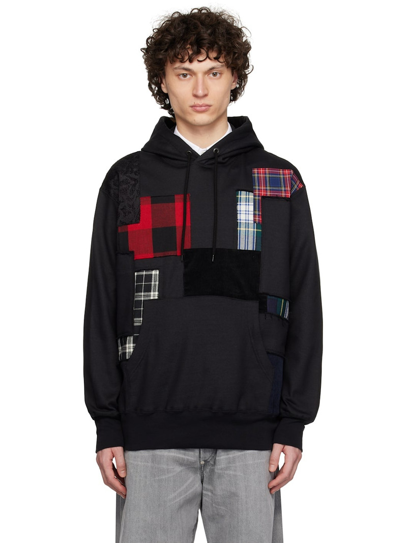 Black Patchwork Hoodie 1