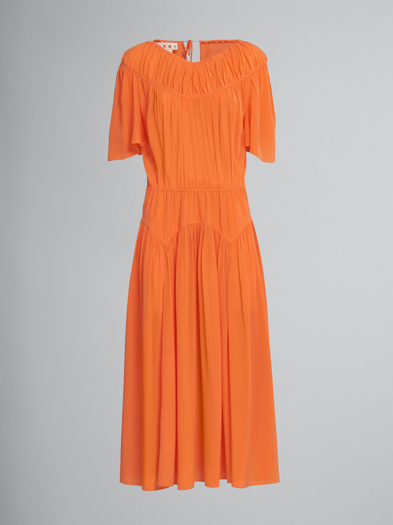 LONG DRESS IN ORANGE SILK 1