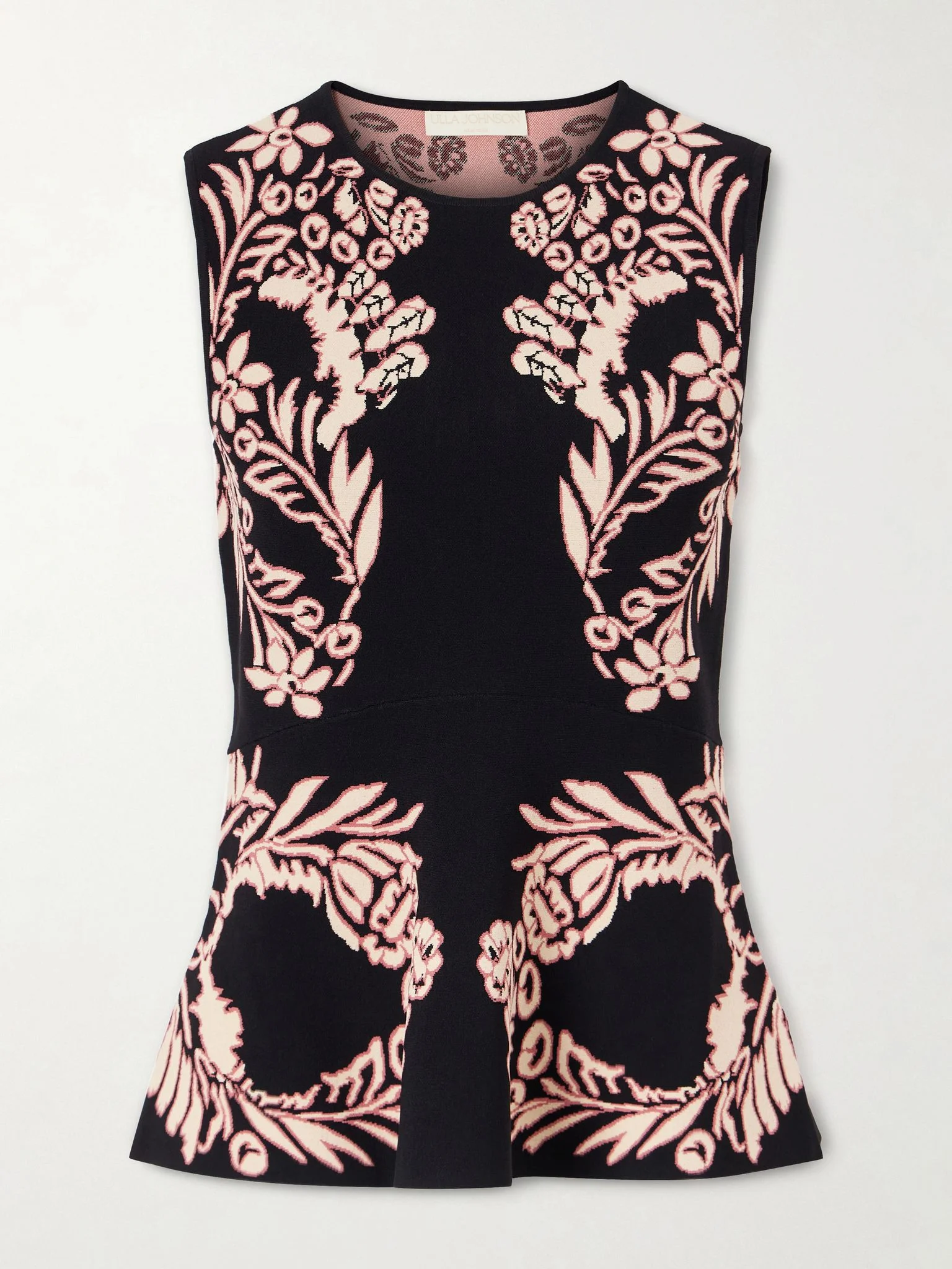 Nadira floral-jacquard top Black - 1