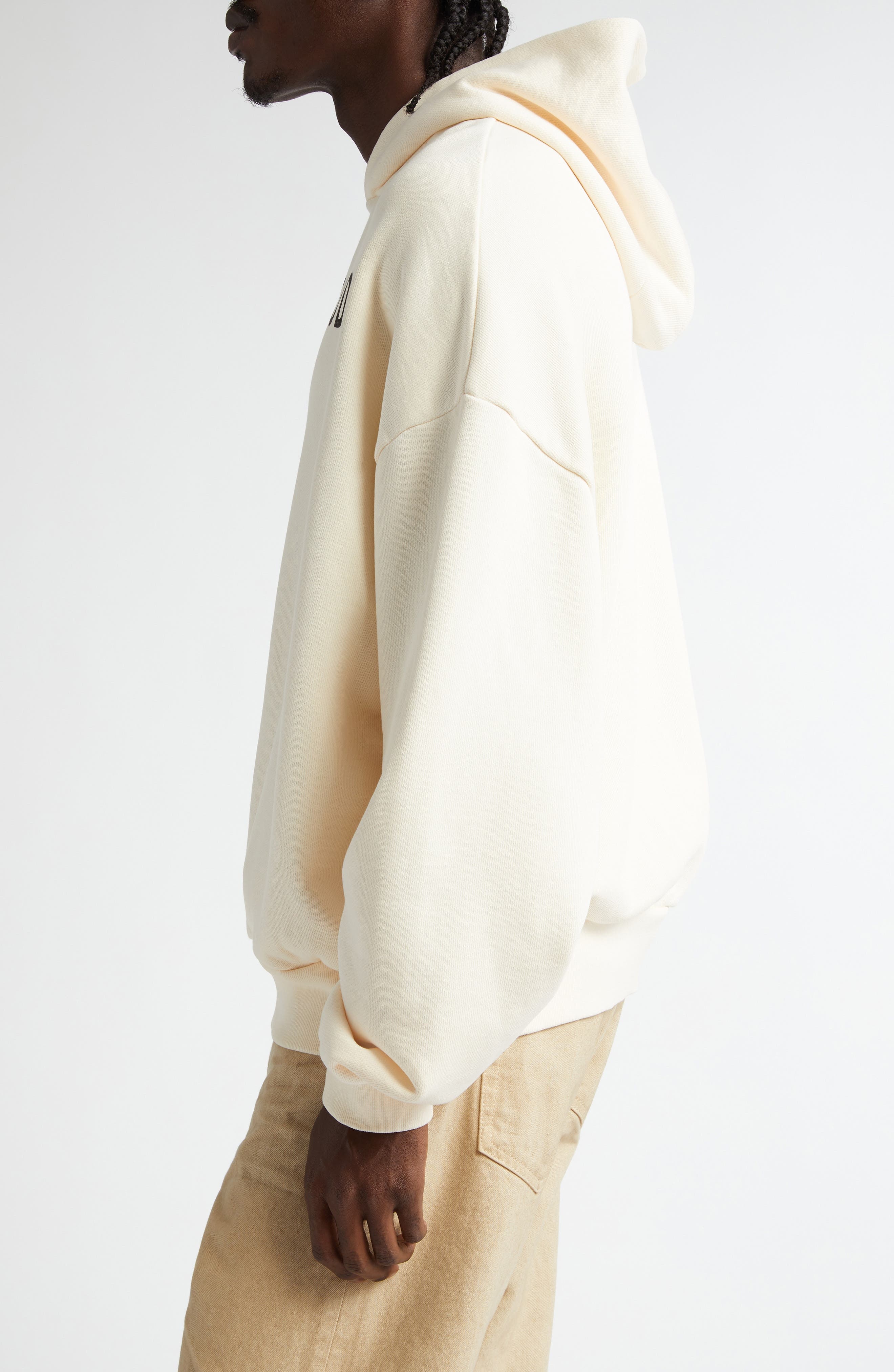Fear of God Cotton French Terry Logo Hoodie in White at Nordstrom - 4