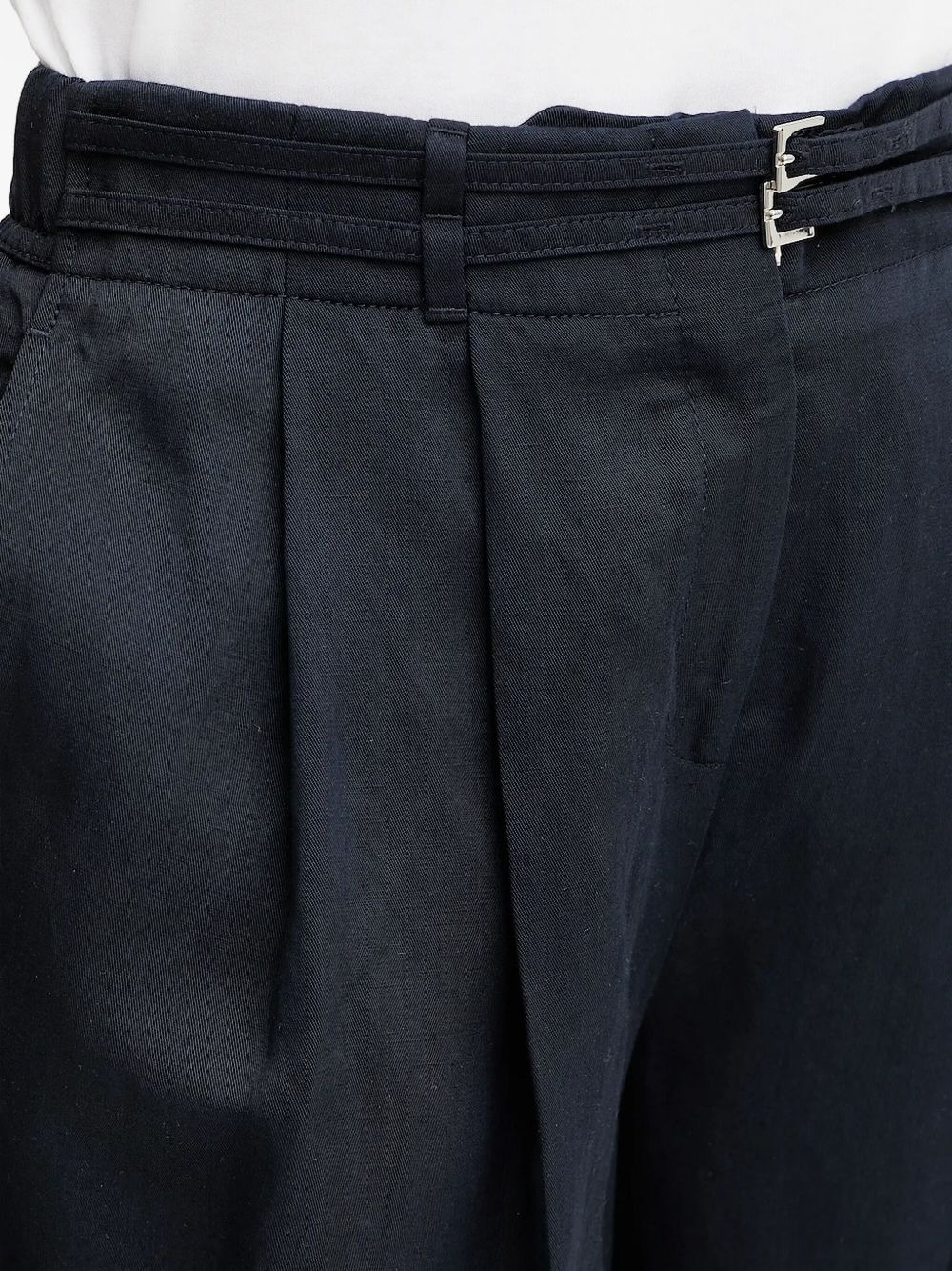 pleated belted shorts - 3