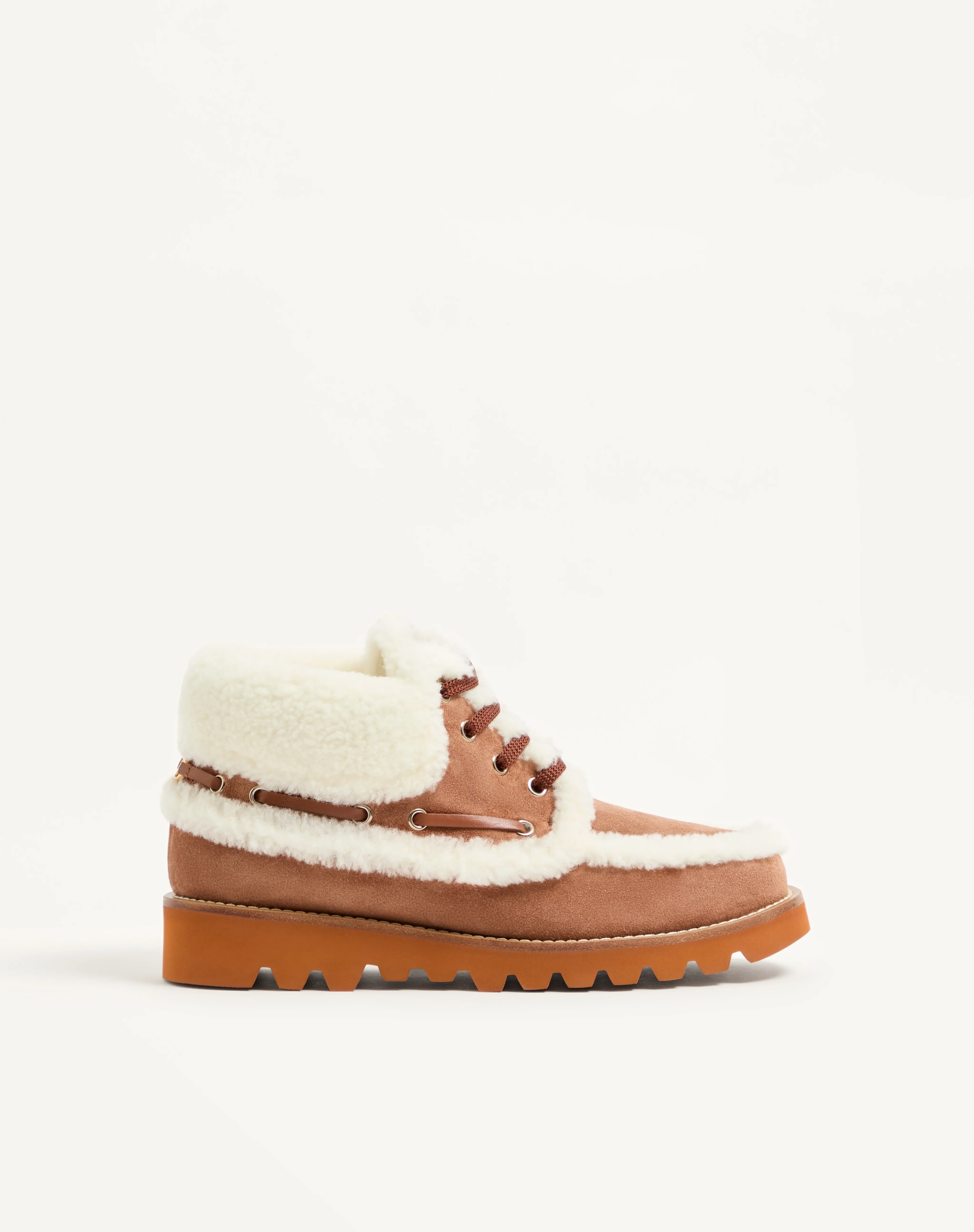PALM AVENUE ANKLE BOOT IN SPLIT-GRAIN LEATHER AND WOOL 25MM - 1