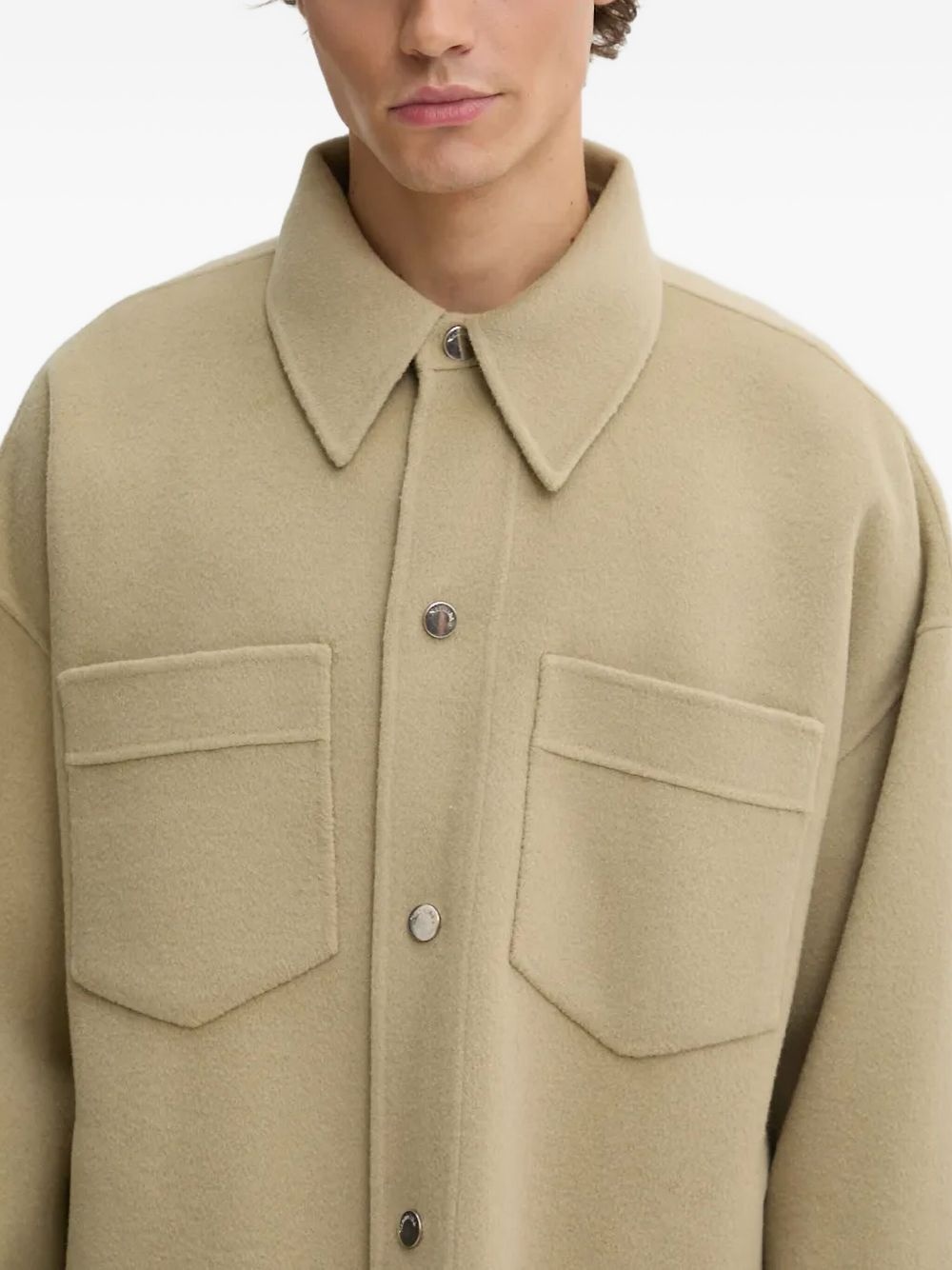 double-pocket wool shirt - 4
