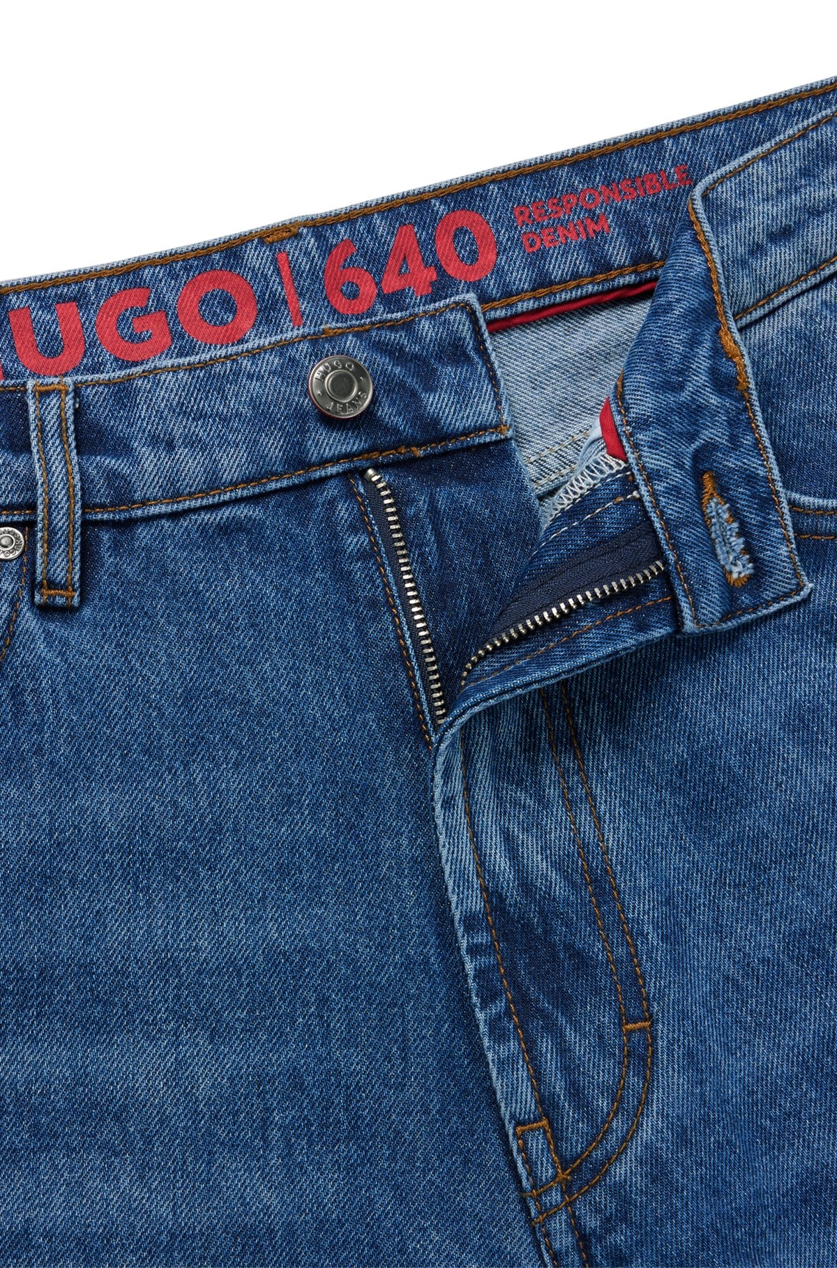 REGULAR-FIT JEANS IN BLUE RIGID DENIM - 6