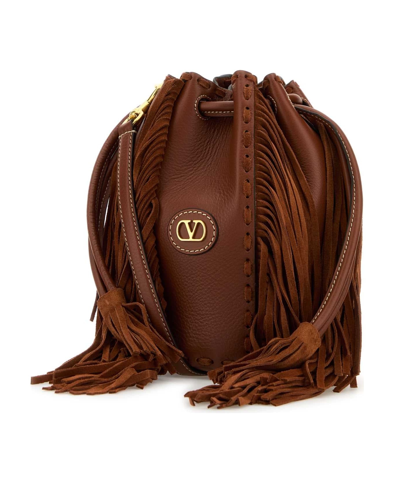 Caramel Leather Bucket Bag - 2