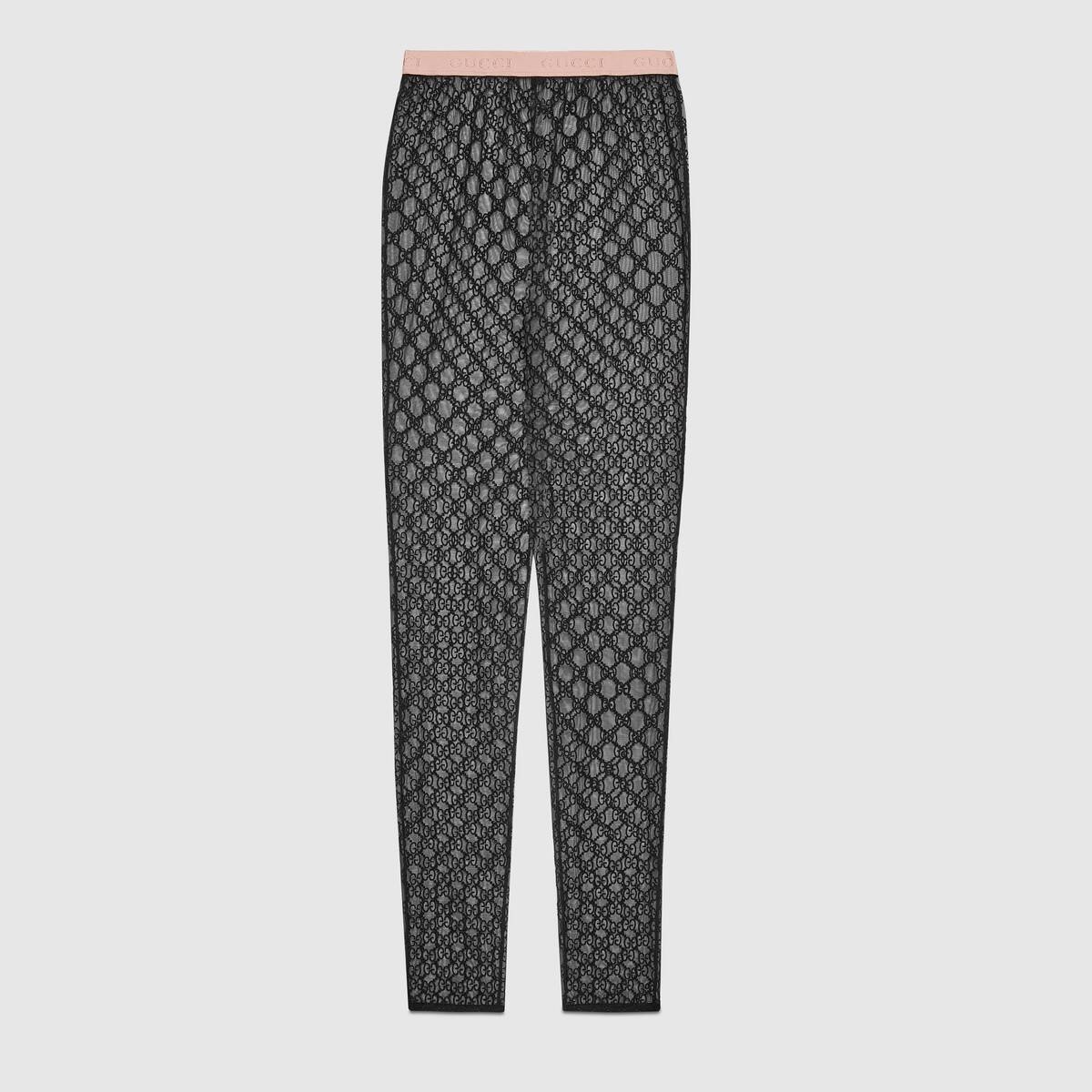 GG embroidered tulle leggings - 1