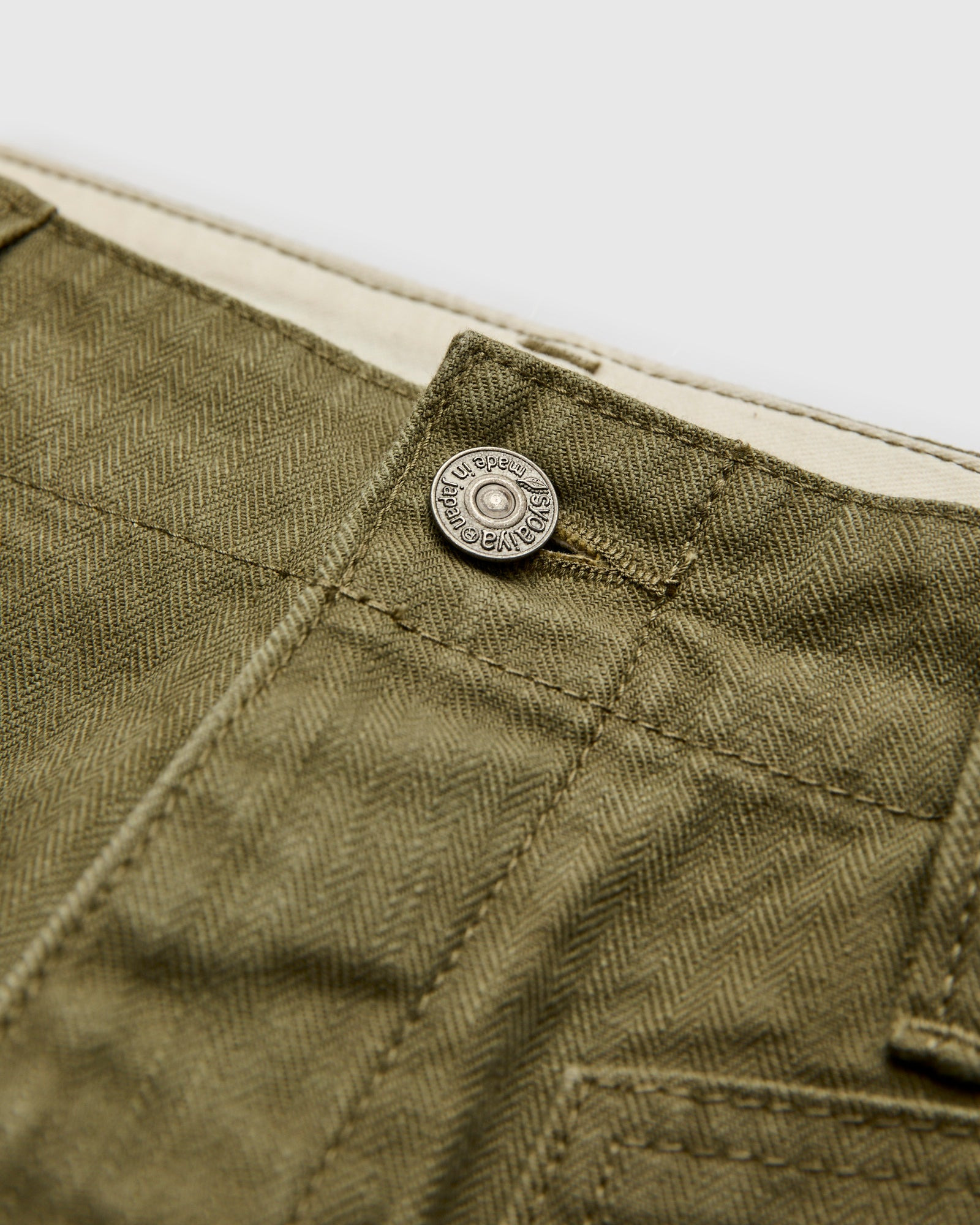 Sulfur Dye Herringbone Work Pants in Olive - 6