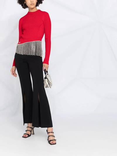 PHILIPP PLEIN crystal-hem ribbed top outlook