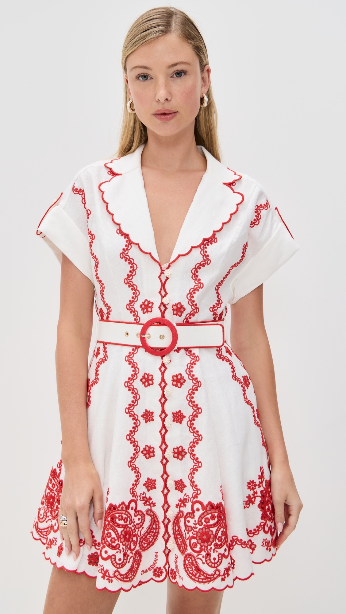 Lucky Embroidered Mini Dress - 1