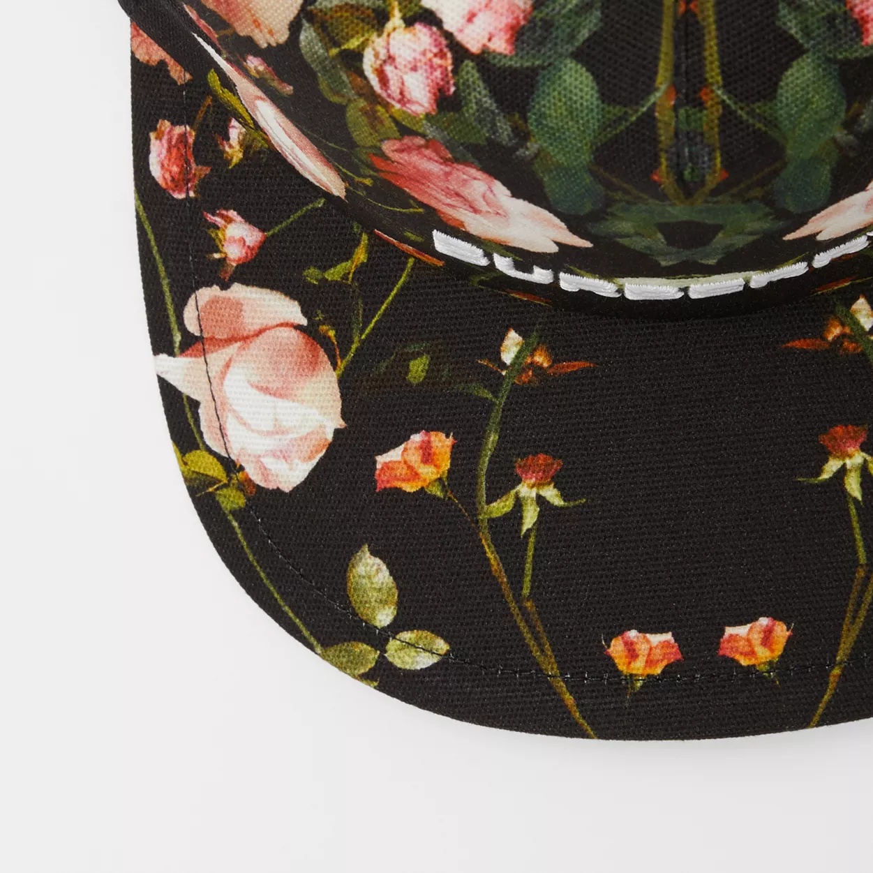 Rose Print Cotton and Mesh Baseball Cap - 2