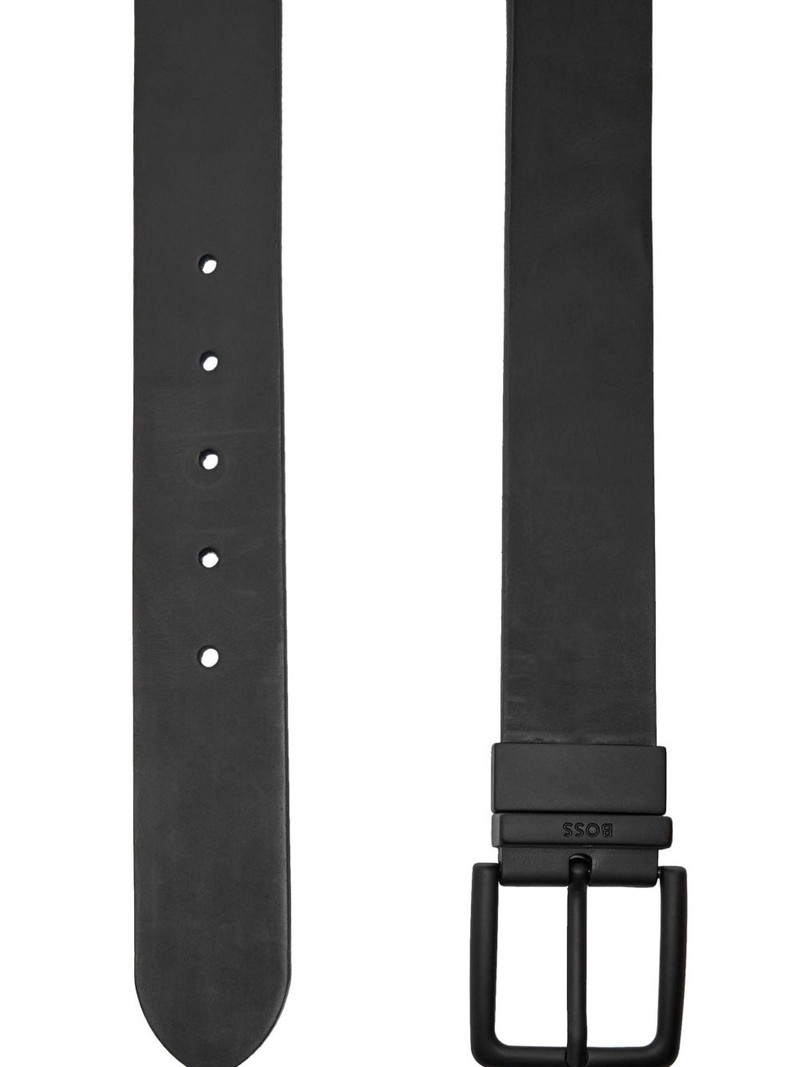 BOSS logo-engraved leather belt outlook